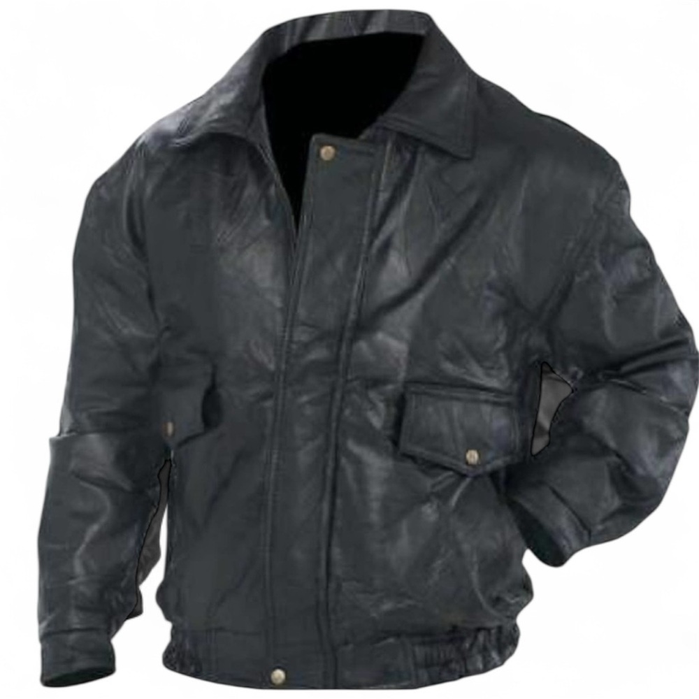 NWT Napoline Leather Outfitters Roman Rock Bomber Jacket in Black 2X